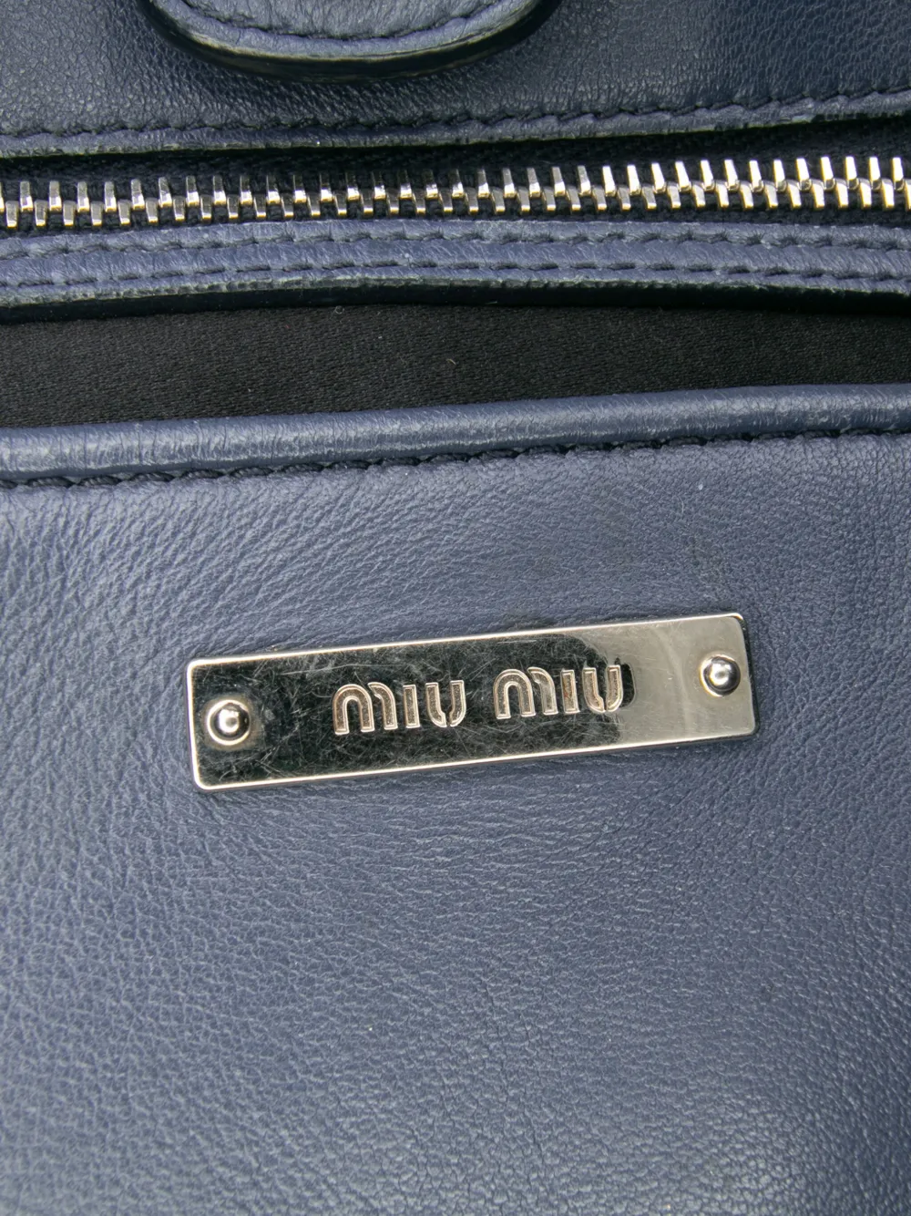 Pre-owned Miu Miu 2010-2025 Matelasse Nappa Crystal Satchel In Blue