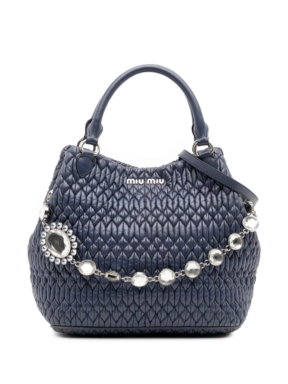 Miu Miu Pre-Owned 2010-2025 Matelasse Nappa Crystal satchel | Blue | Image 1