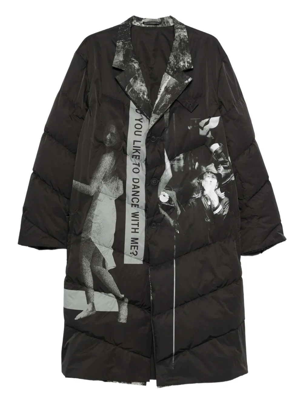 Yohji Yamamoto single-breasted padded coat | Black | Image 1