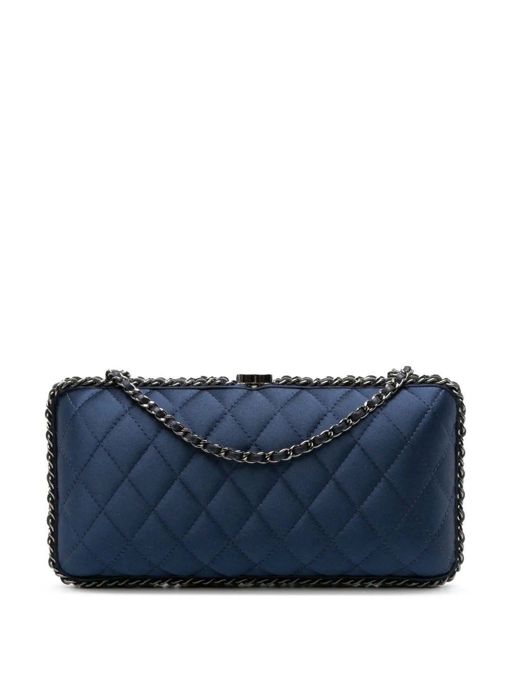 CHANEL Pre-Owned 2012 マトラッセ サテン チェーンアラウンド クラッチ ショルダーバッグ - ブルー CHANEL Pre-Owned 2012 マトラッセ サテン チェーンアラウンド クラッチ ショルダーバッグ - ブルー