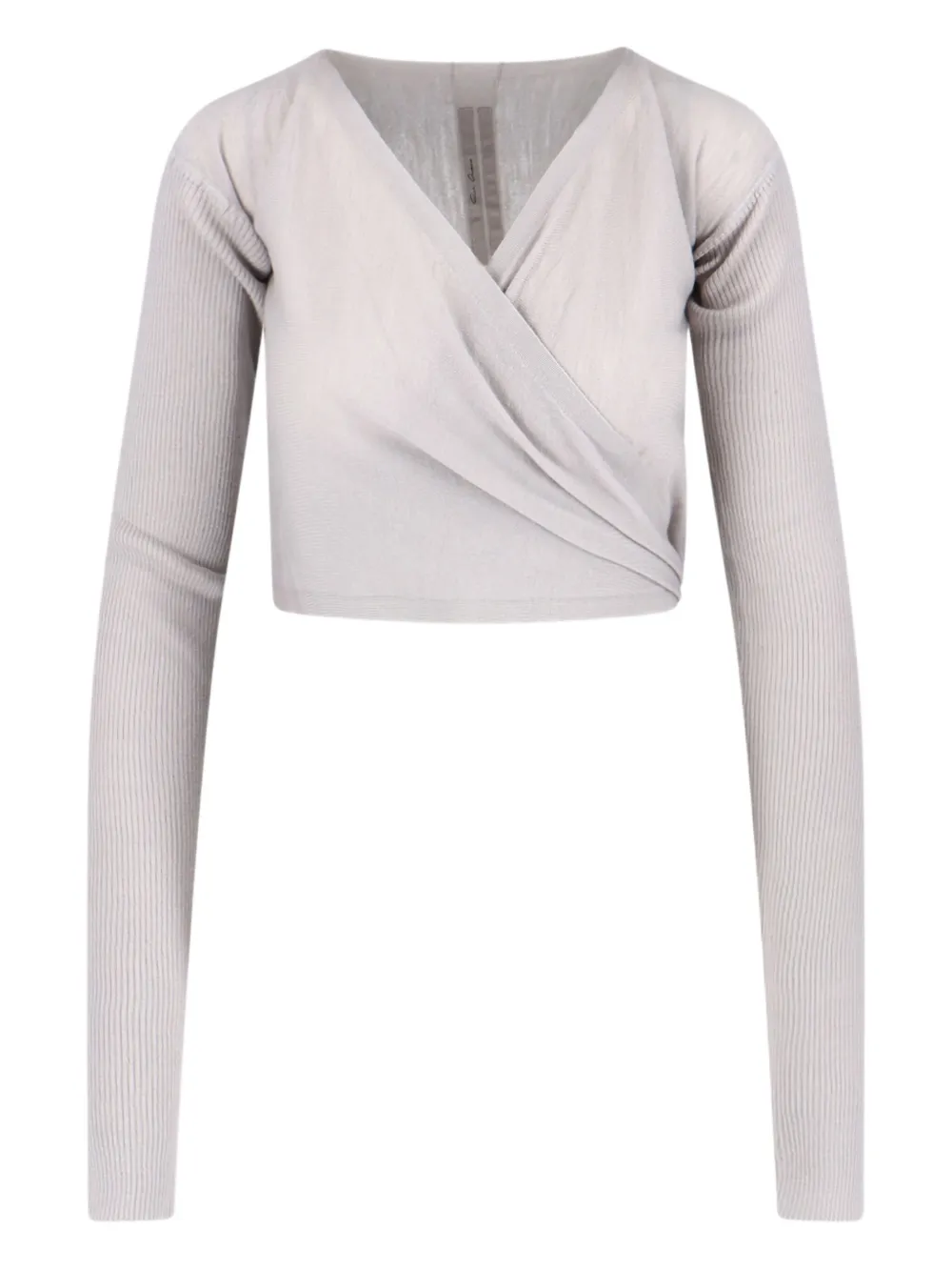 Rick Owens Ribbed Cardigan In Gray