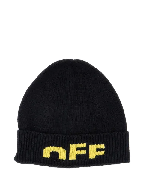 Off-White Kids logo-detail beanie hat