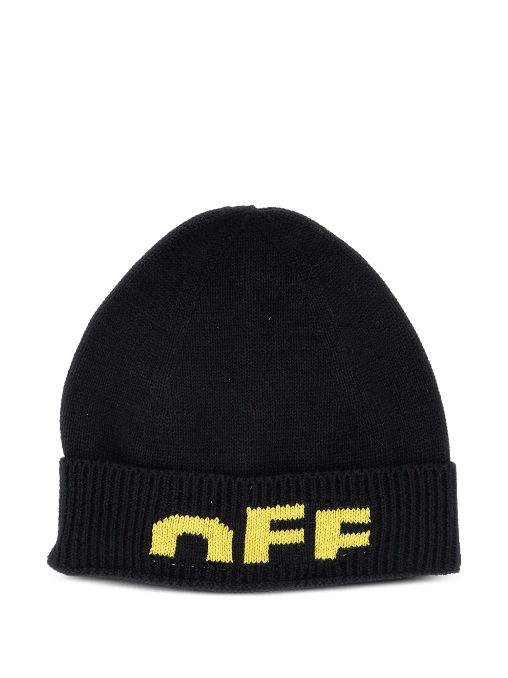 Off-White Kids logo-detail beanie hat - Nero