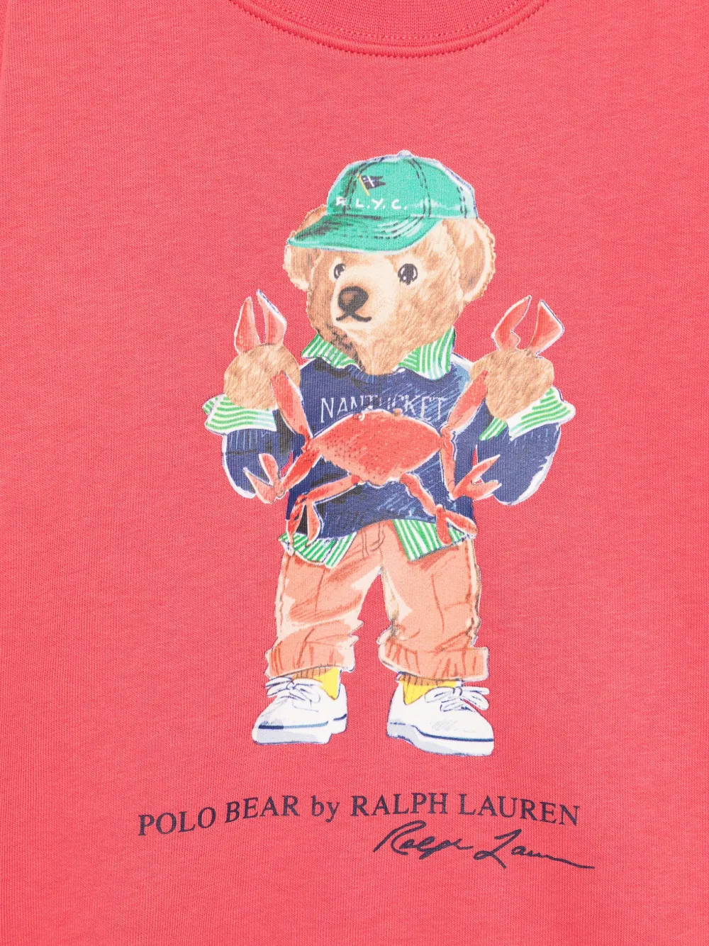 POLO RALPH LAUREN KIDS Bear fleece sweater Rood