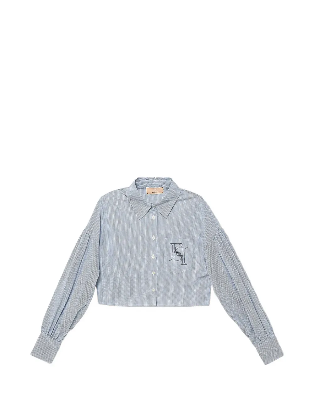 Elisabetta Franchi La Mia Bambina striped embroidery shirt - Blu