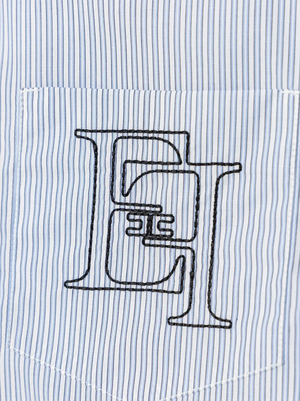 Elisabetta Franchi La Mia Bambina Gestreept shirt met borduurwerk Blauw