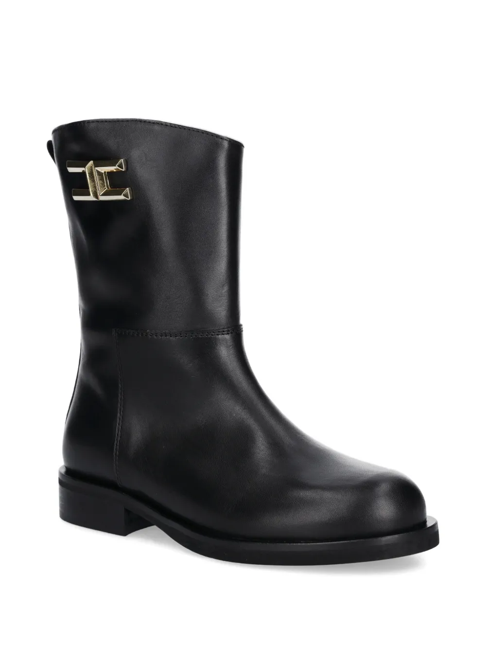 Elisabetta Franchi La Mia Bambina logo-plaque ankle boots - Nero