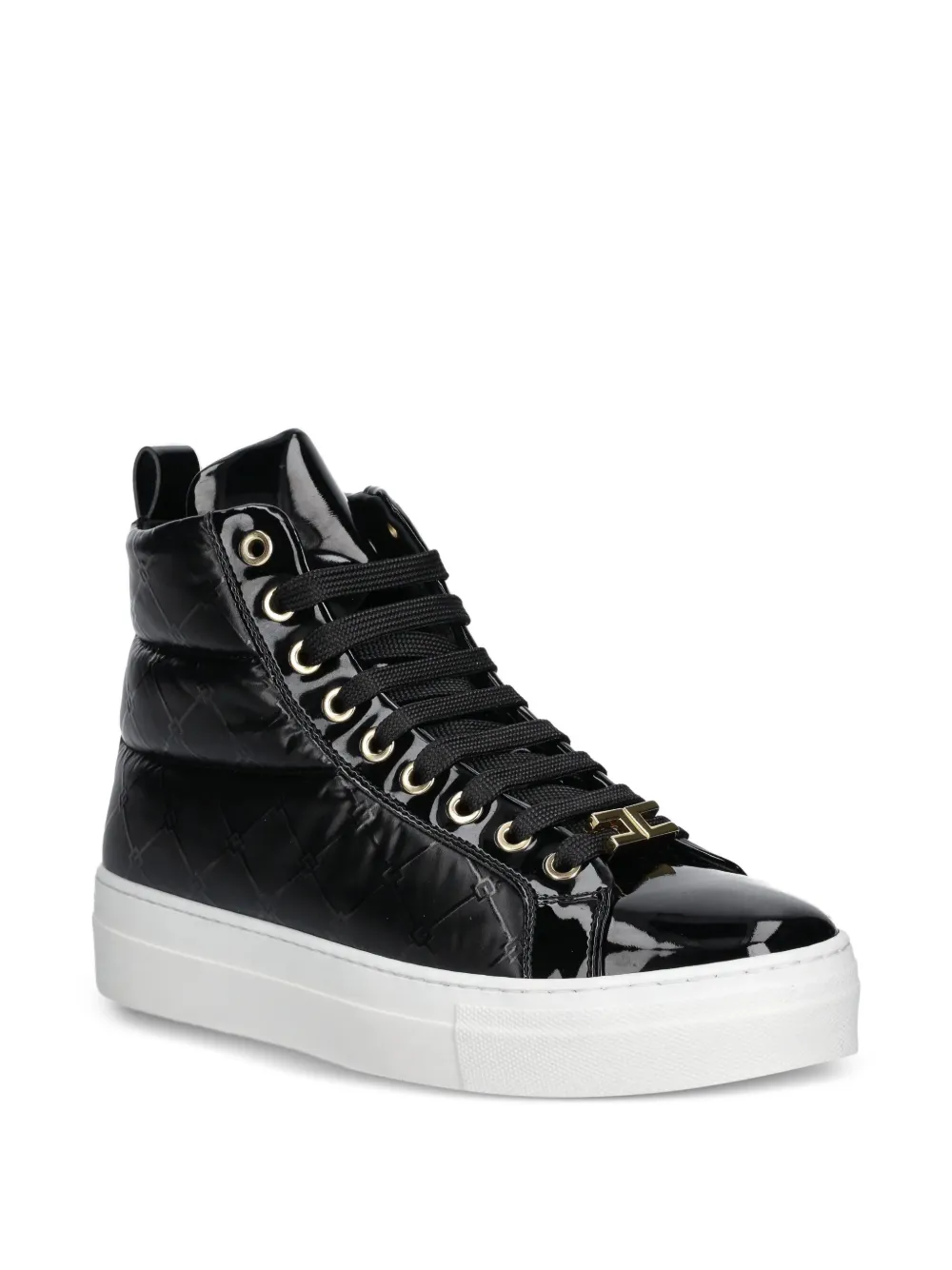 Elisabetta Franchi La Mia Bambina quilted logo-detail sneakers - Nero