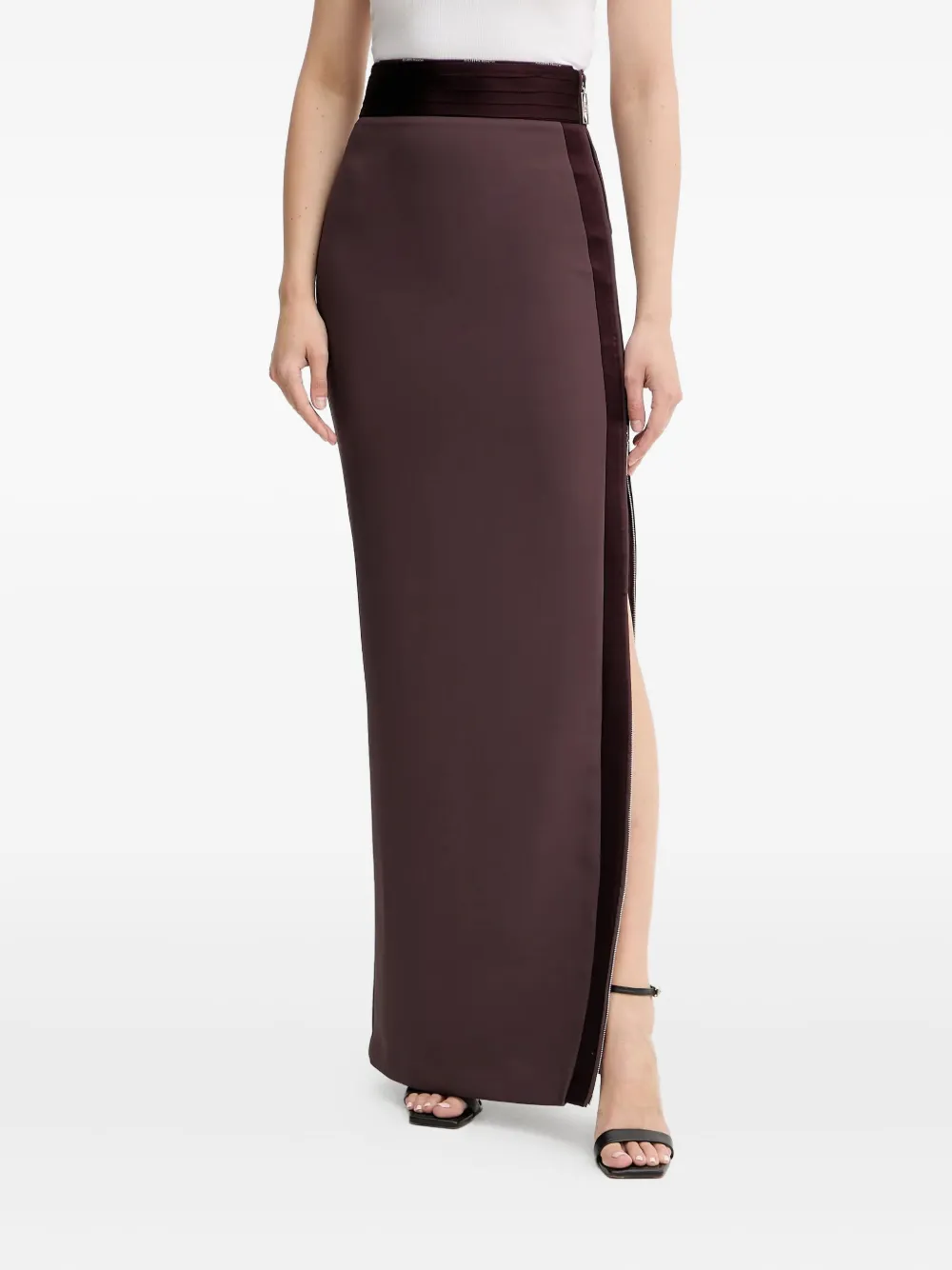 Elisabetta Franchi side-zip maxi skirt | Purple | Image 1