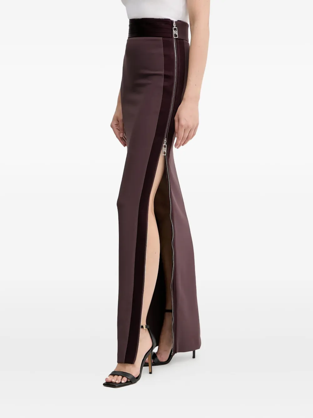 Elisabetta Franchi Side-zip Maxi Skirt In Black