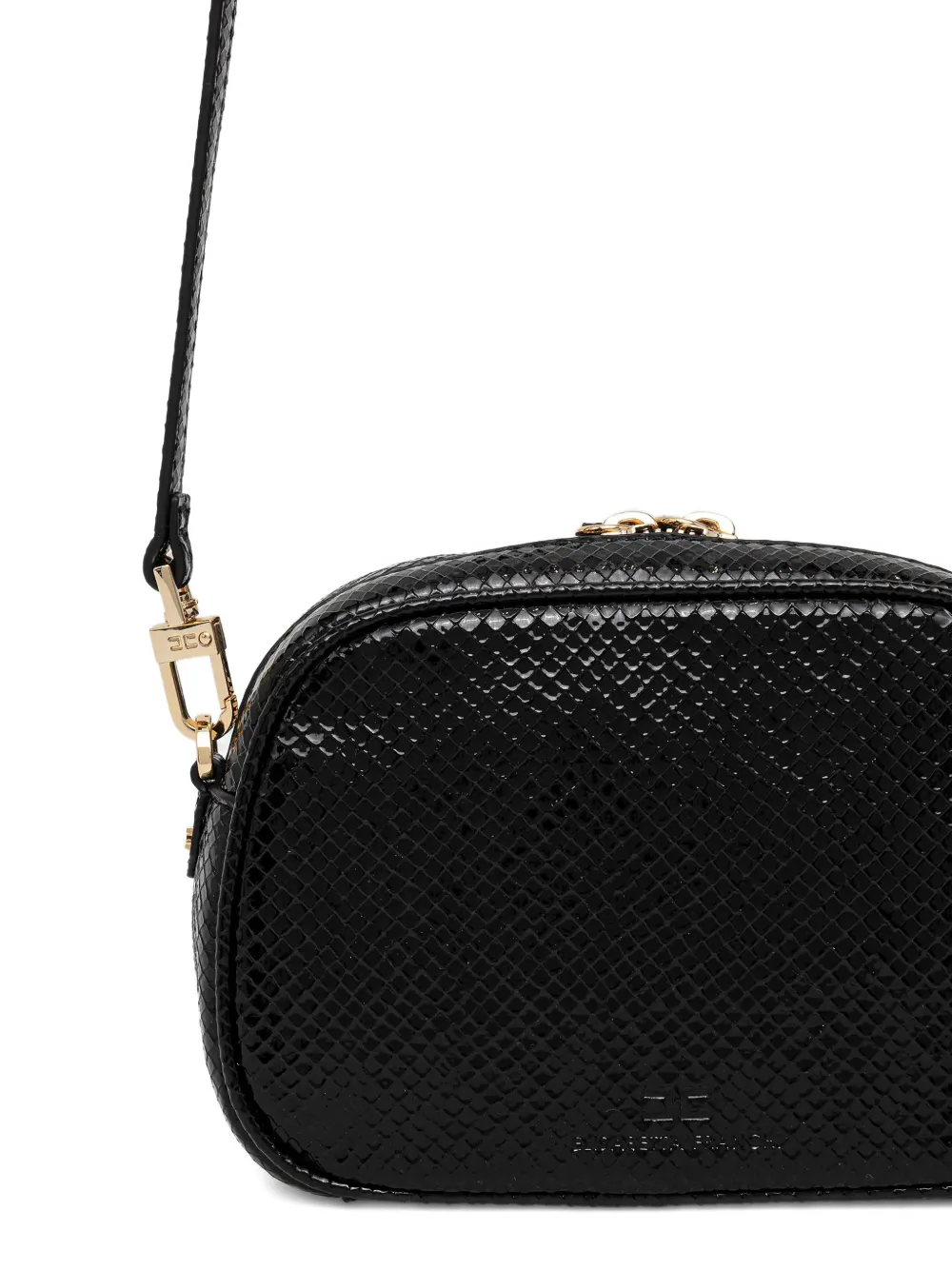 Elisabetta Franchi La Mia Bambina textured logo-plaque bag - Zwart