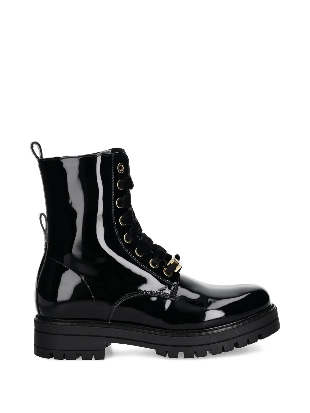 Elisabetta Franchi La Mia Bambina chain-detail lace-up boots Zwart