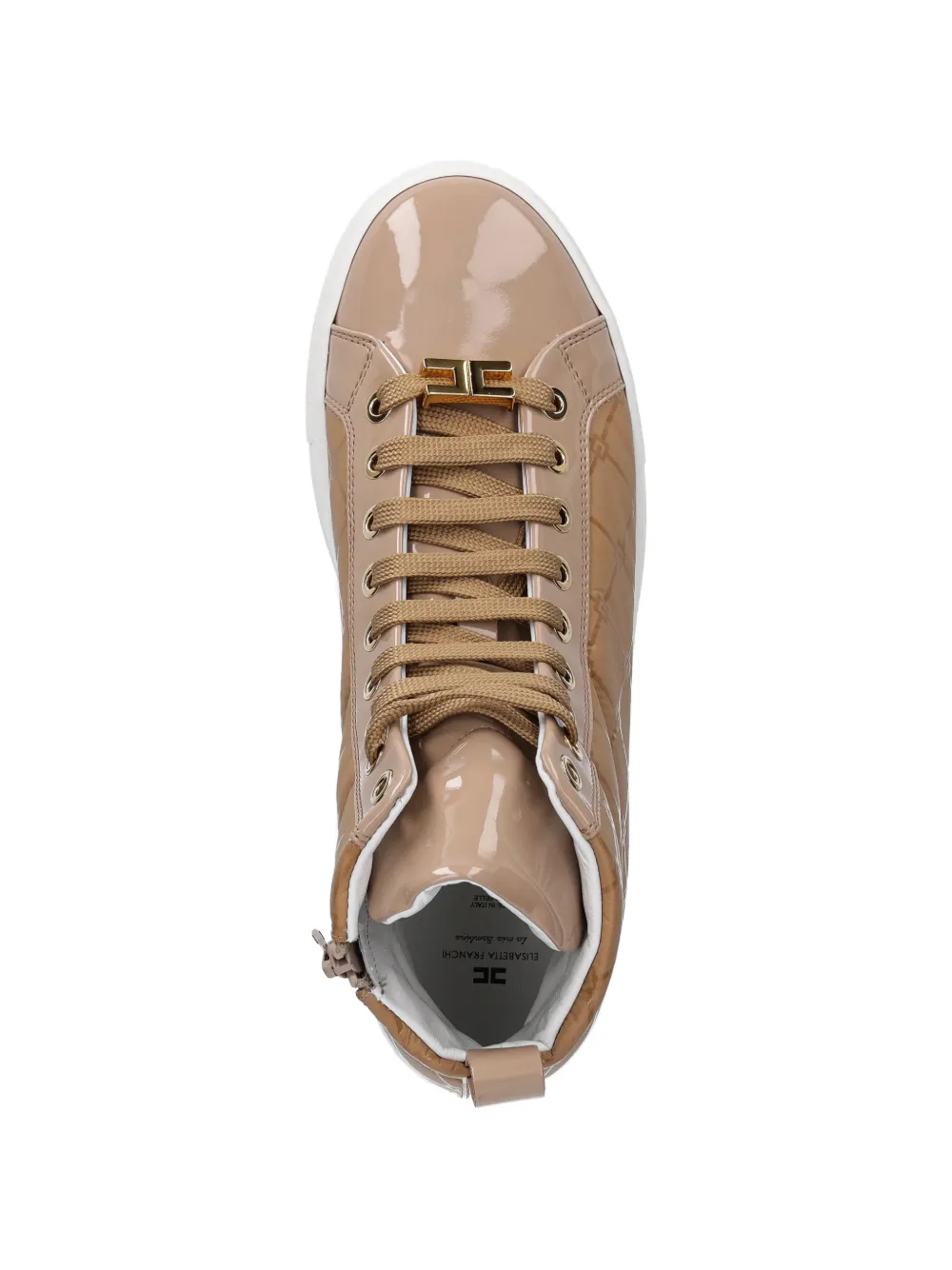Elisabetta Franchi La Mia Bambina quilted high-top sneakers Beige