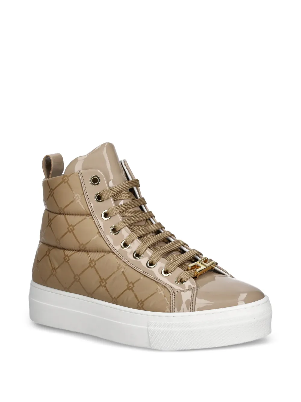 Elisabetta Franchi La Mia Bambina quilted high-top sneakers - Toni neutri