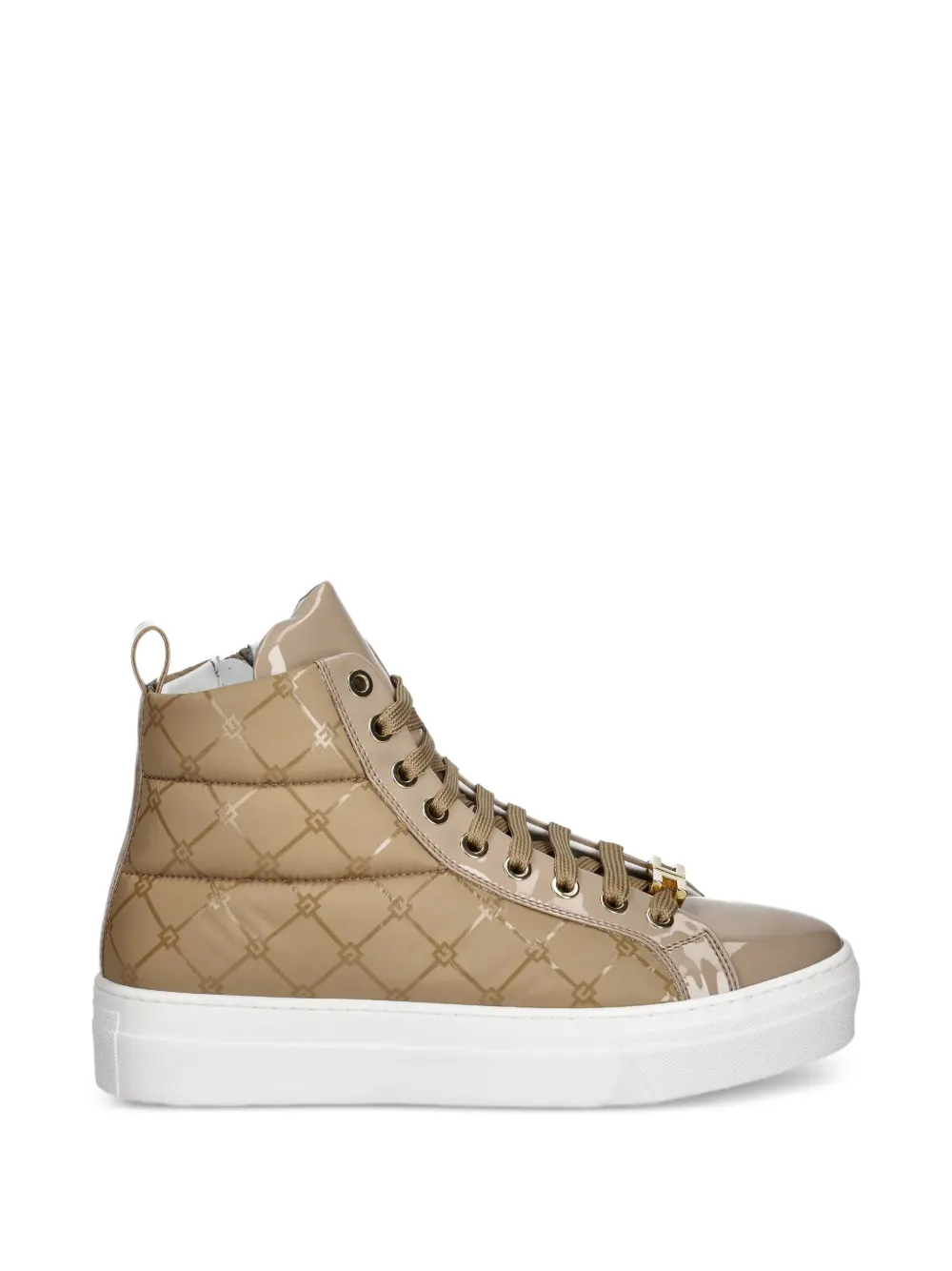  Elisabetta Franchi La Mia Bambina Quilted High-top Sneakers - Neutrals 