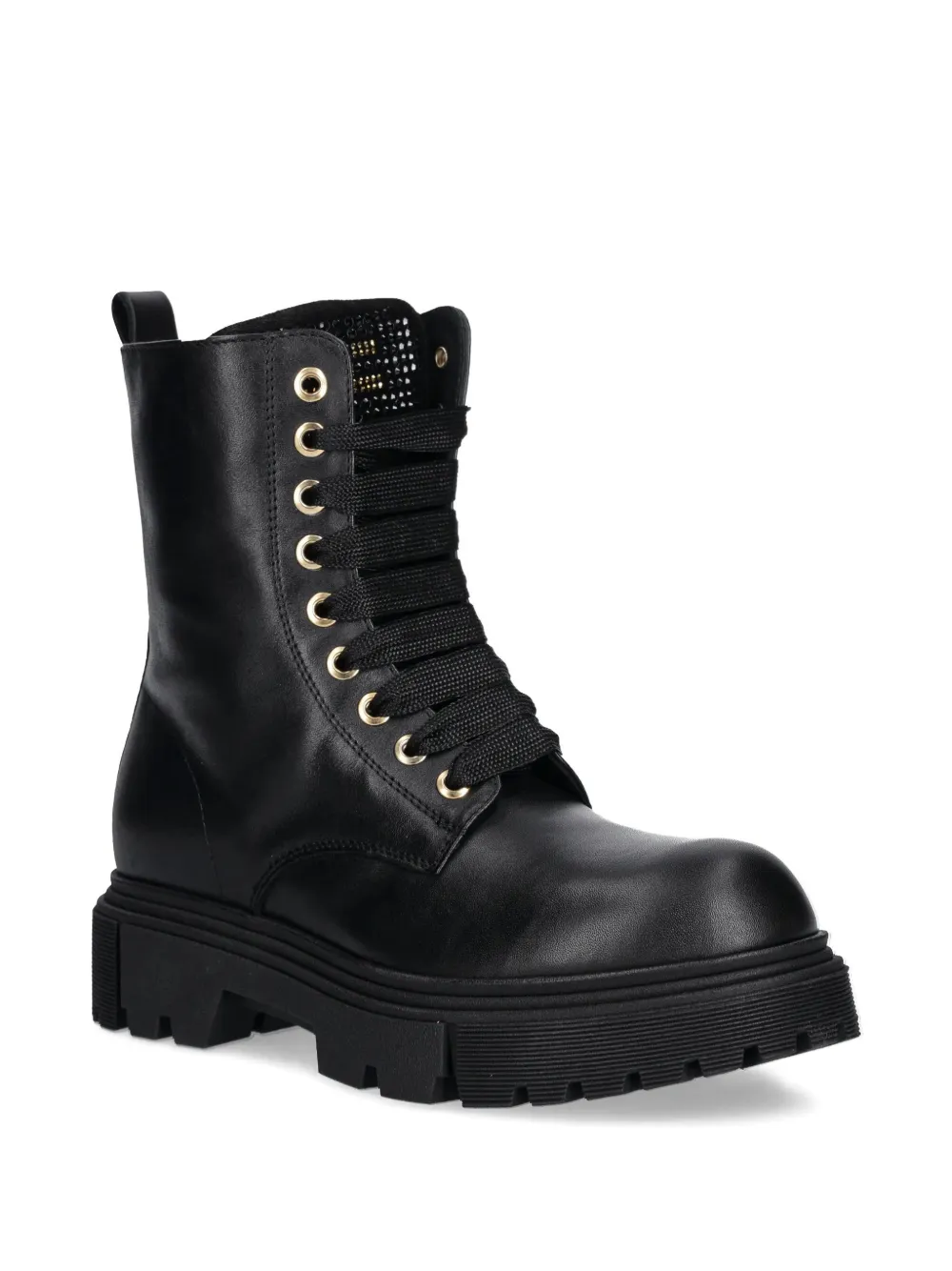 Elisabetta Franchi La Mia Bambina eyelet-detail lace-up boots - Nero