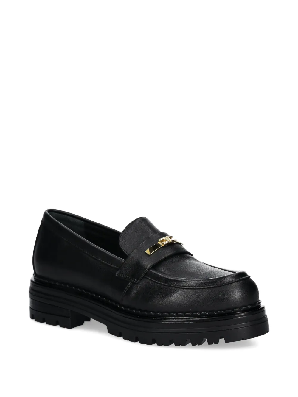 Elisabetta Franchi La Mia Bambina buckle-detail lug-sole loafers - Nero