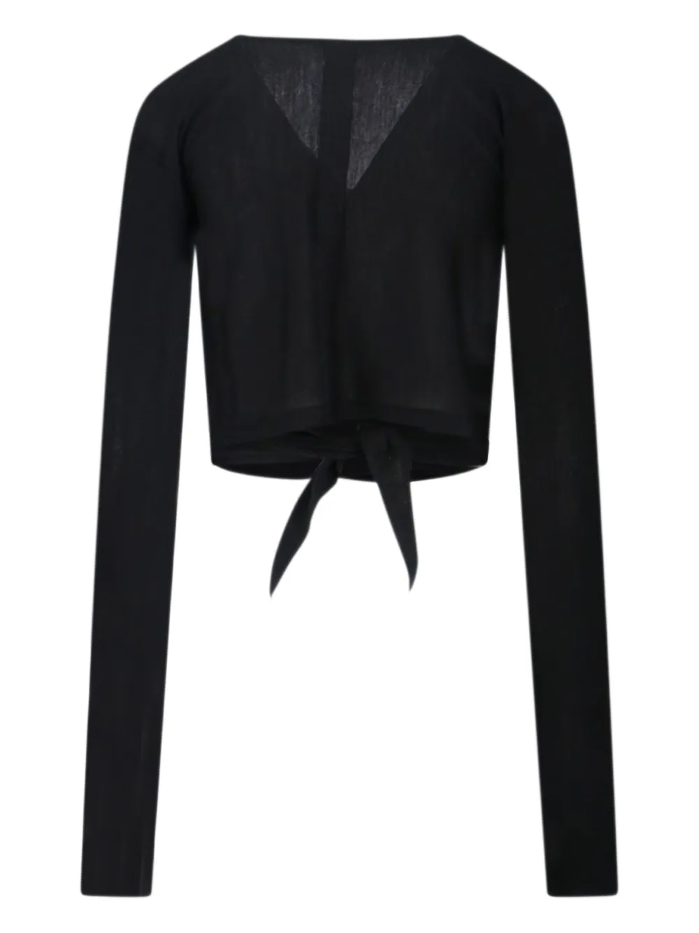 Rick Owens V-neck Knit Top With Crossed Front Detail In Black
