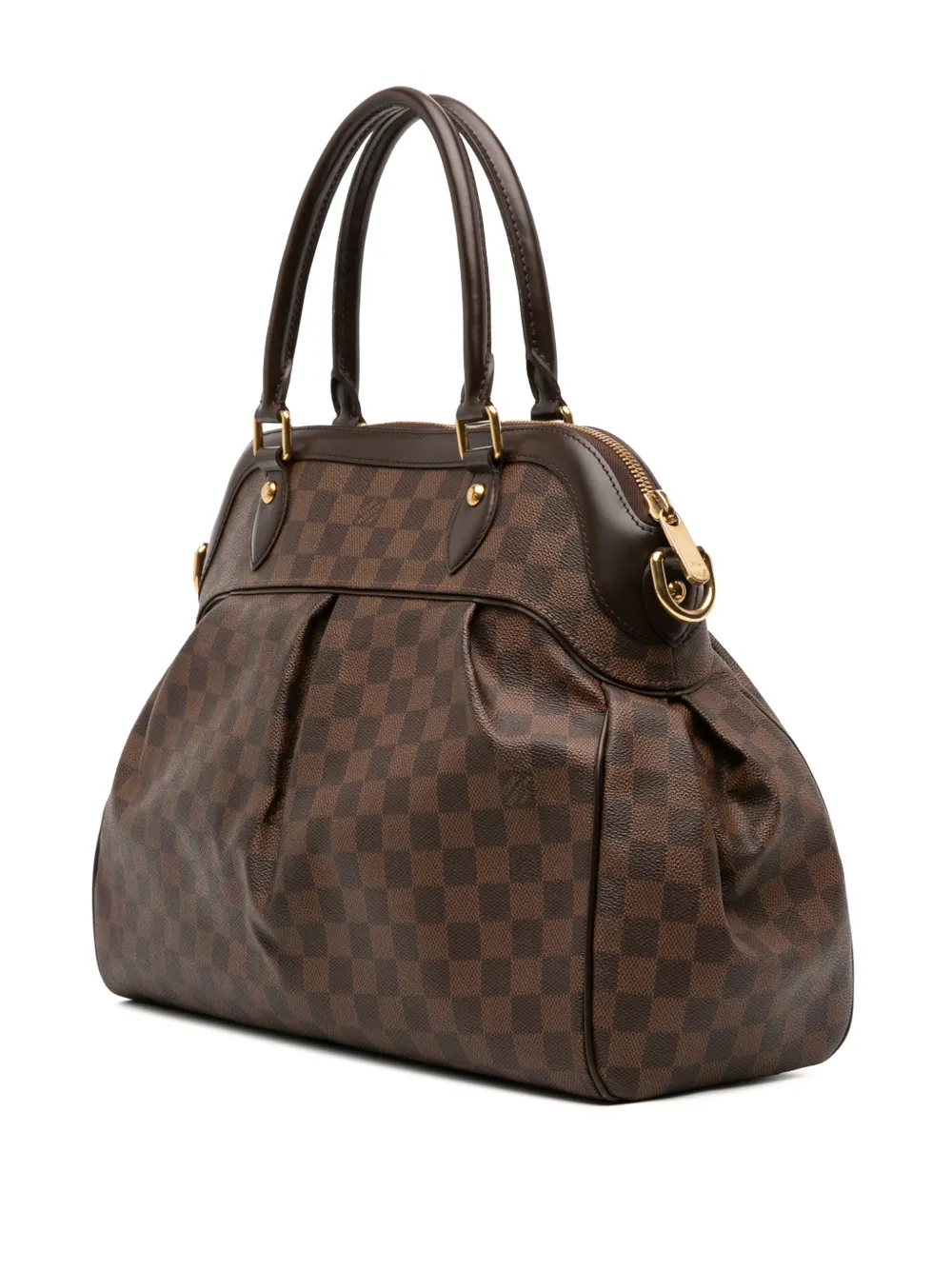 Pre-owned Louis Vuitton 2009 Damier Ebene Trevi Gm Satchel In Brown