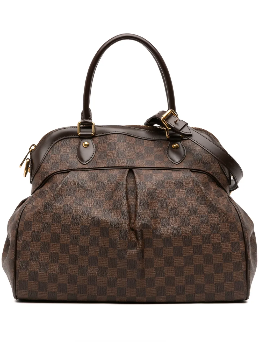 Pre-owned Louis Vuitton 2009 Damier Ebene Trevi Gm Satchel In Brown