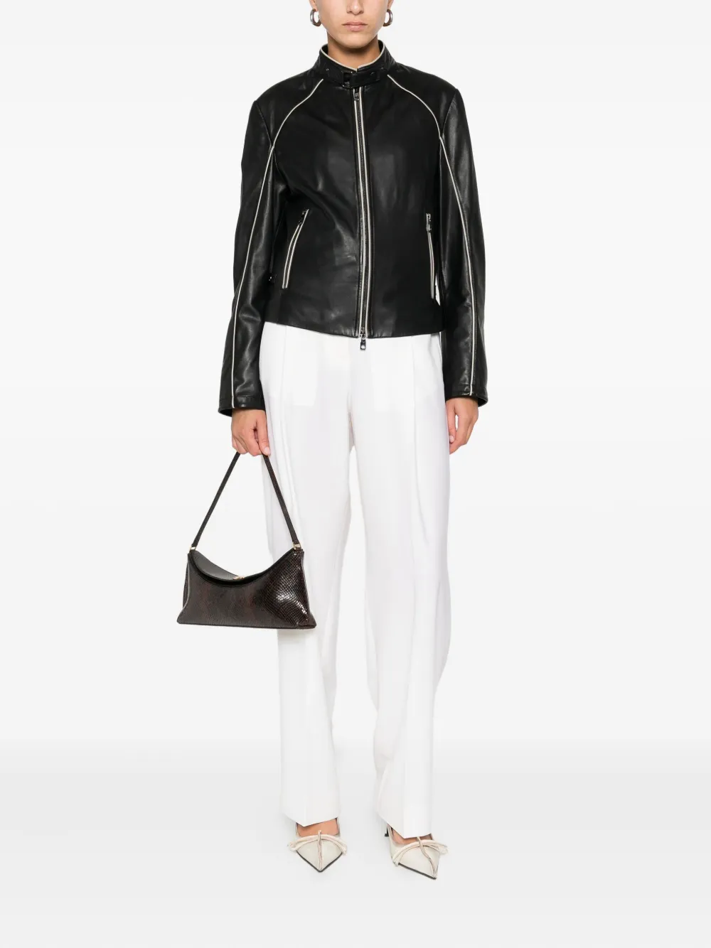 Emporio Armani leather zip-front jacket | Leather Jackets | Image 2