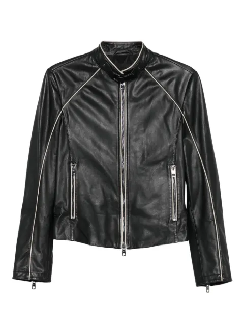Emporio Armani leather zip-front jacket
