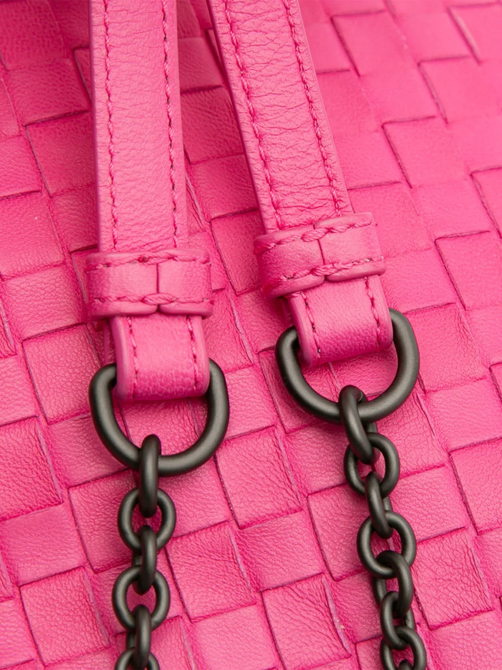 Pre-owned Bottega Veneta 2012-2025 Nappa Intrecciato Duo Shoulder Bag In Pink
