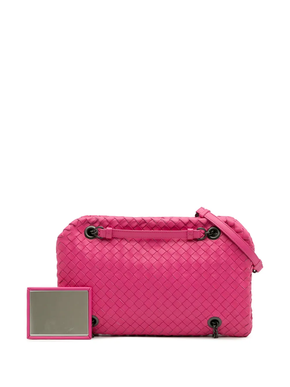 Pre-owned Bottega Veneta 2012-2025 Nappa Intrecciato Duo Shoulder Bag In Pink
