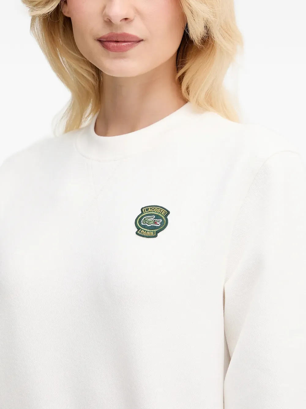 Lacoste Sweater met logopatch Wit