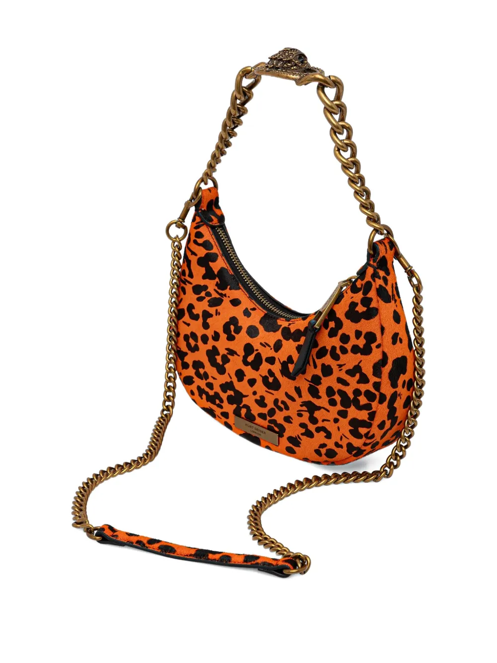 Kurt Geiger London Kleine Chelsea shopper met luipaardprint en ketting - Oranje