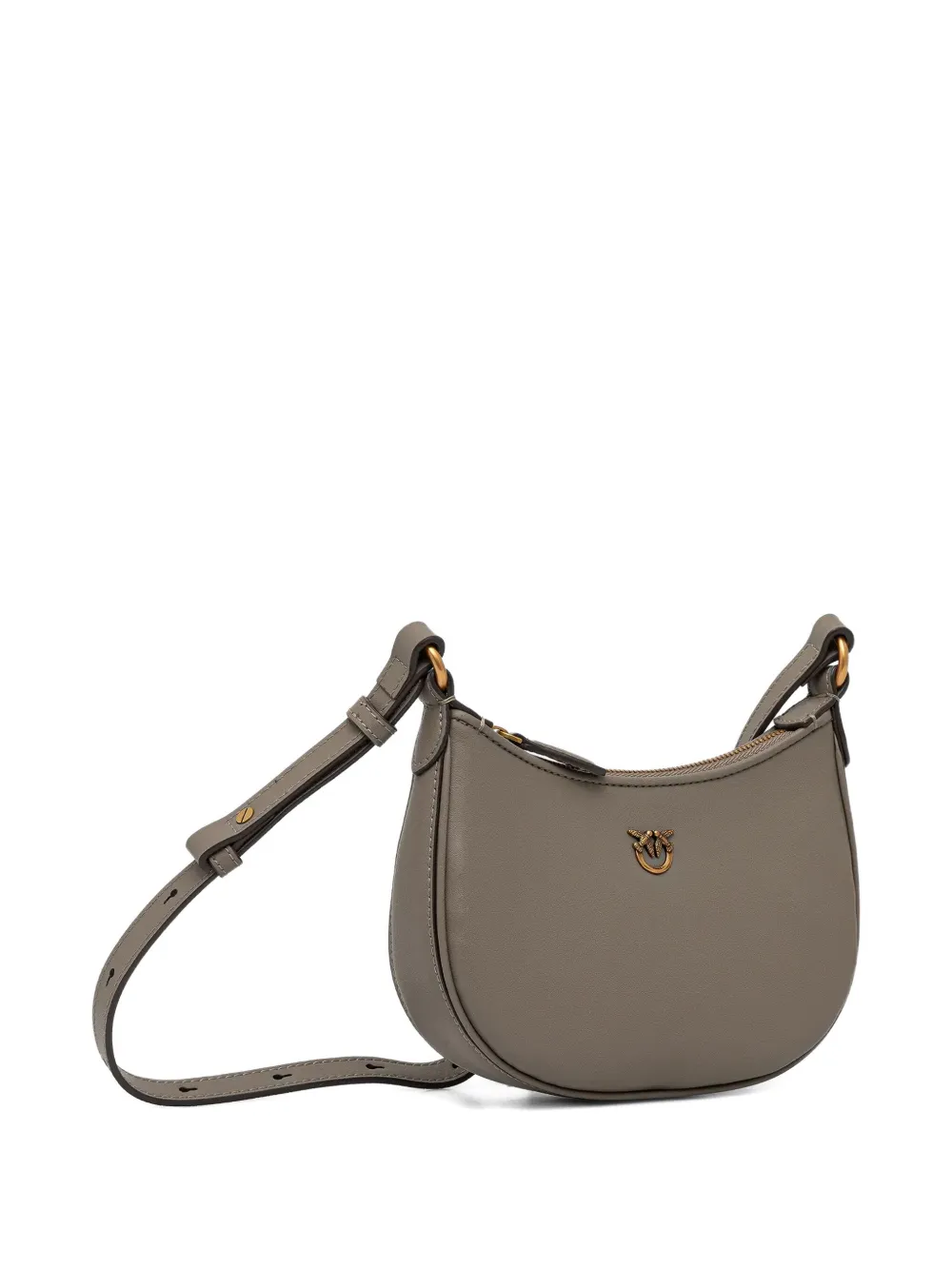 PINKO Half Moon leren schoudertas - Grijs