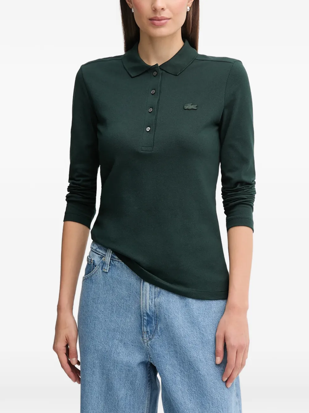 Lacoste Long-sleeved Polo Shirt In Green