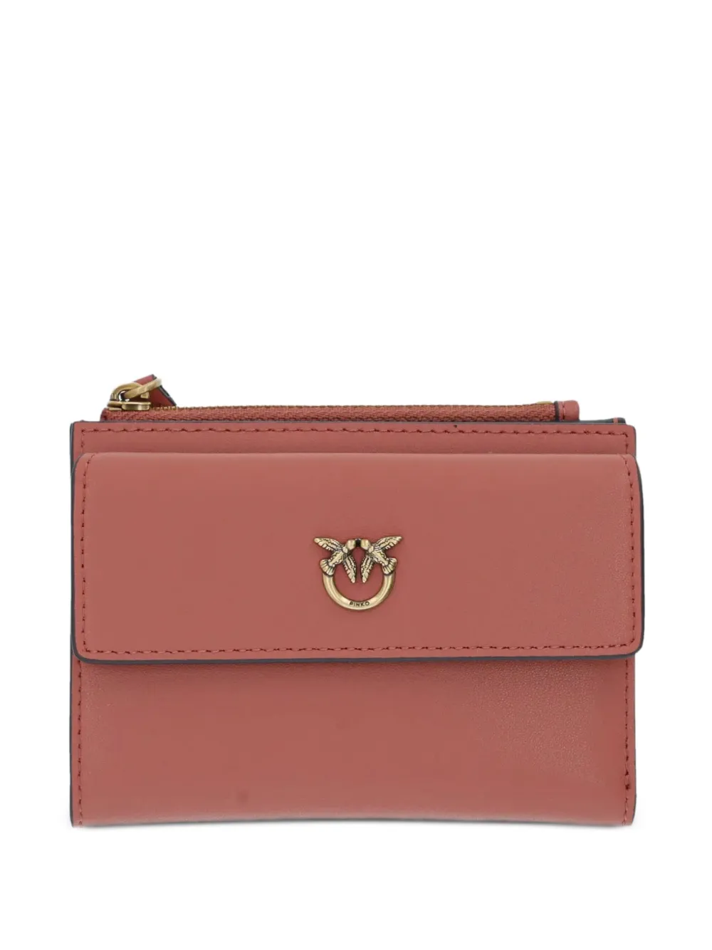 PINKO Kleine Compact leren portemonnee Roze