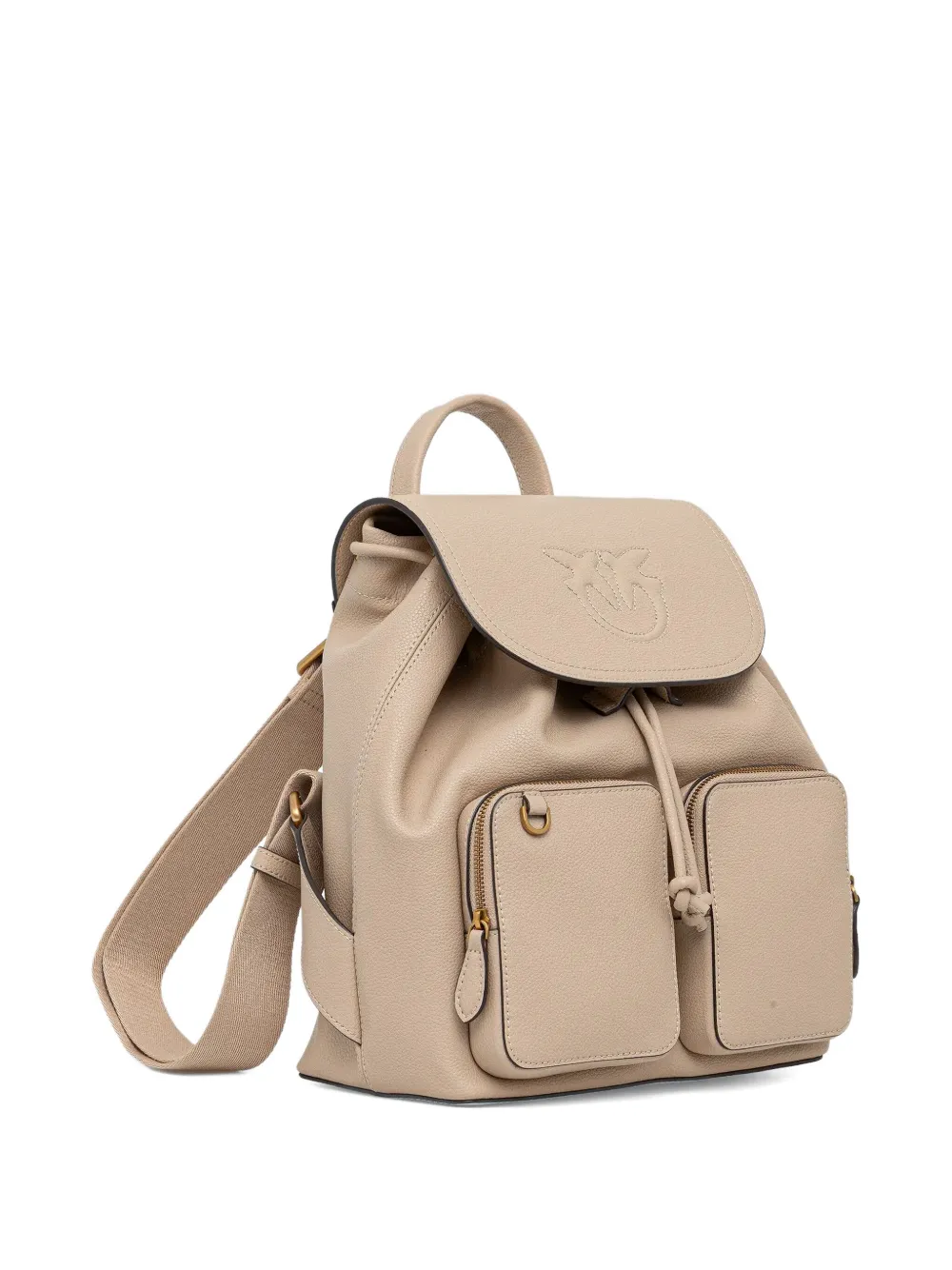 Pinko Logo-debossed Backpack In Neutral