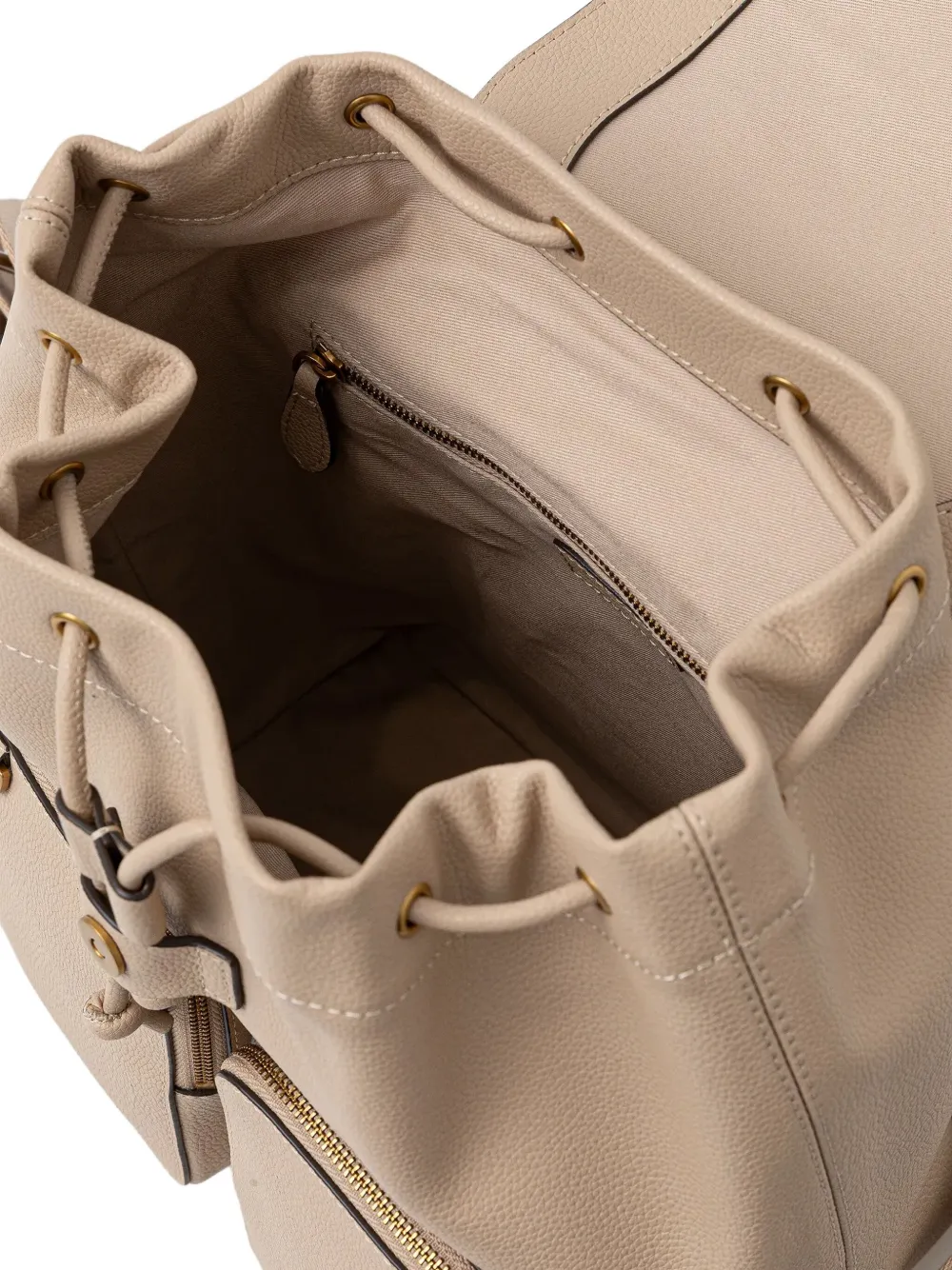 Pinko Logo-debossed Backpack In Neutral