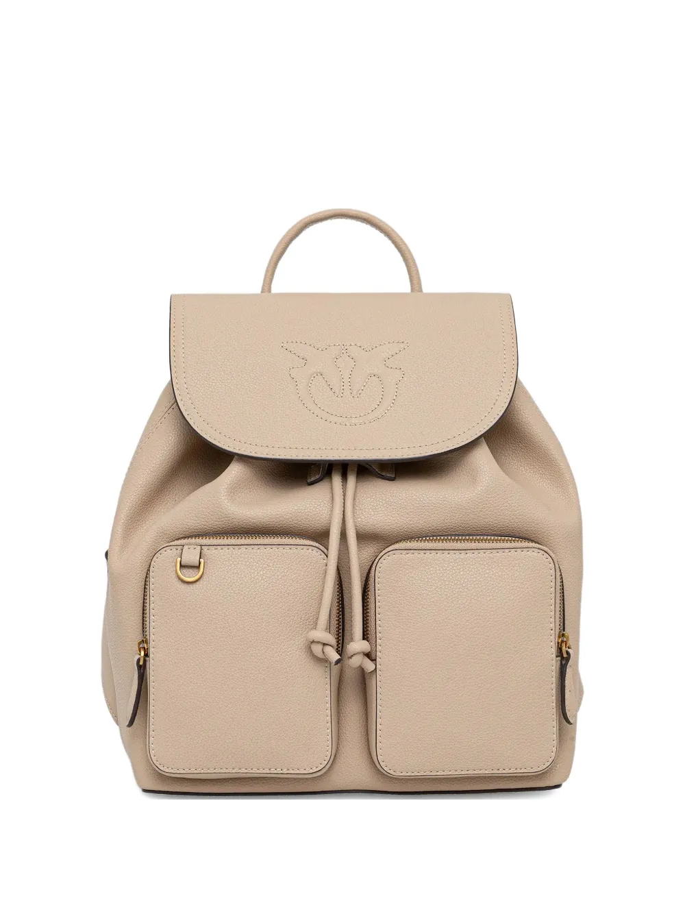 Pinko Logo-debossed Backpack In Neutral
