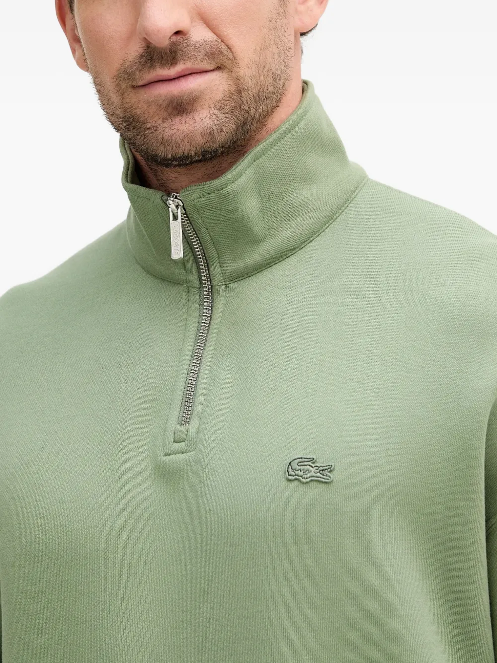 Lacoste Sweater met rits Groen