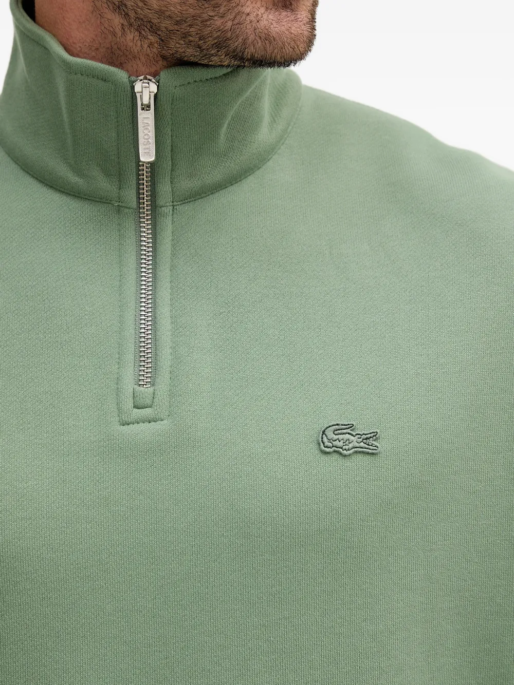 Lacoste Sweater met rits Groen