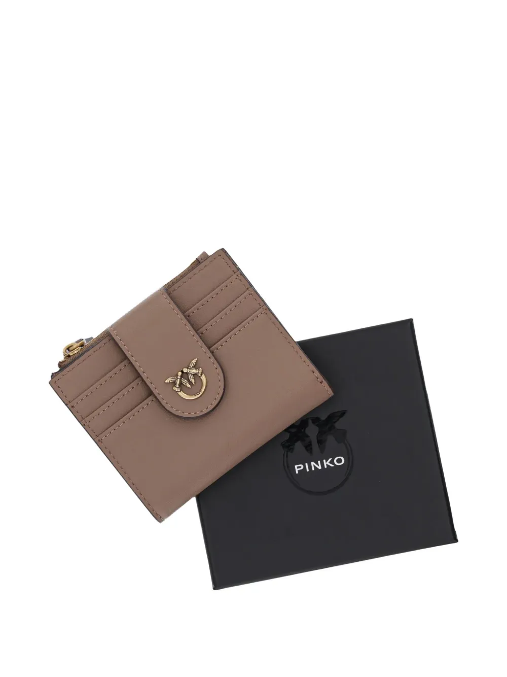 PINKO Portemonnee met chevron patroon Beige