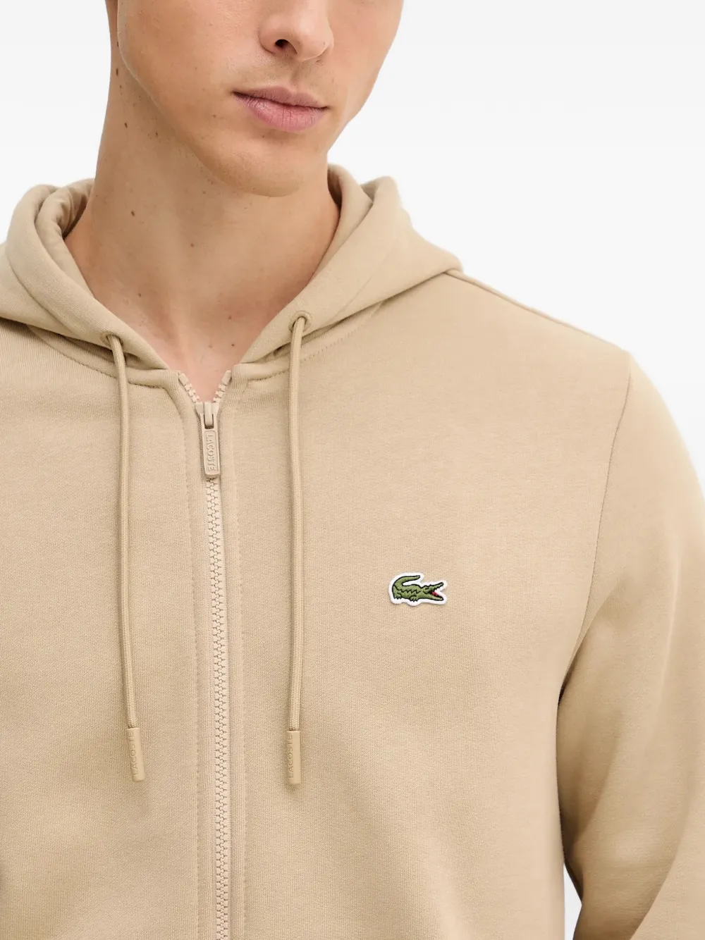 Lacoste Hoodie met rits Beige
