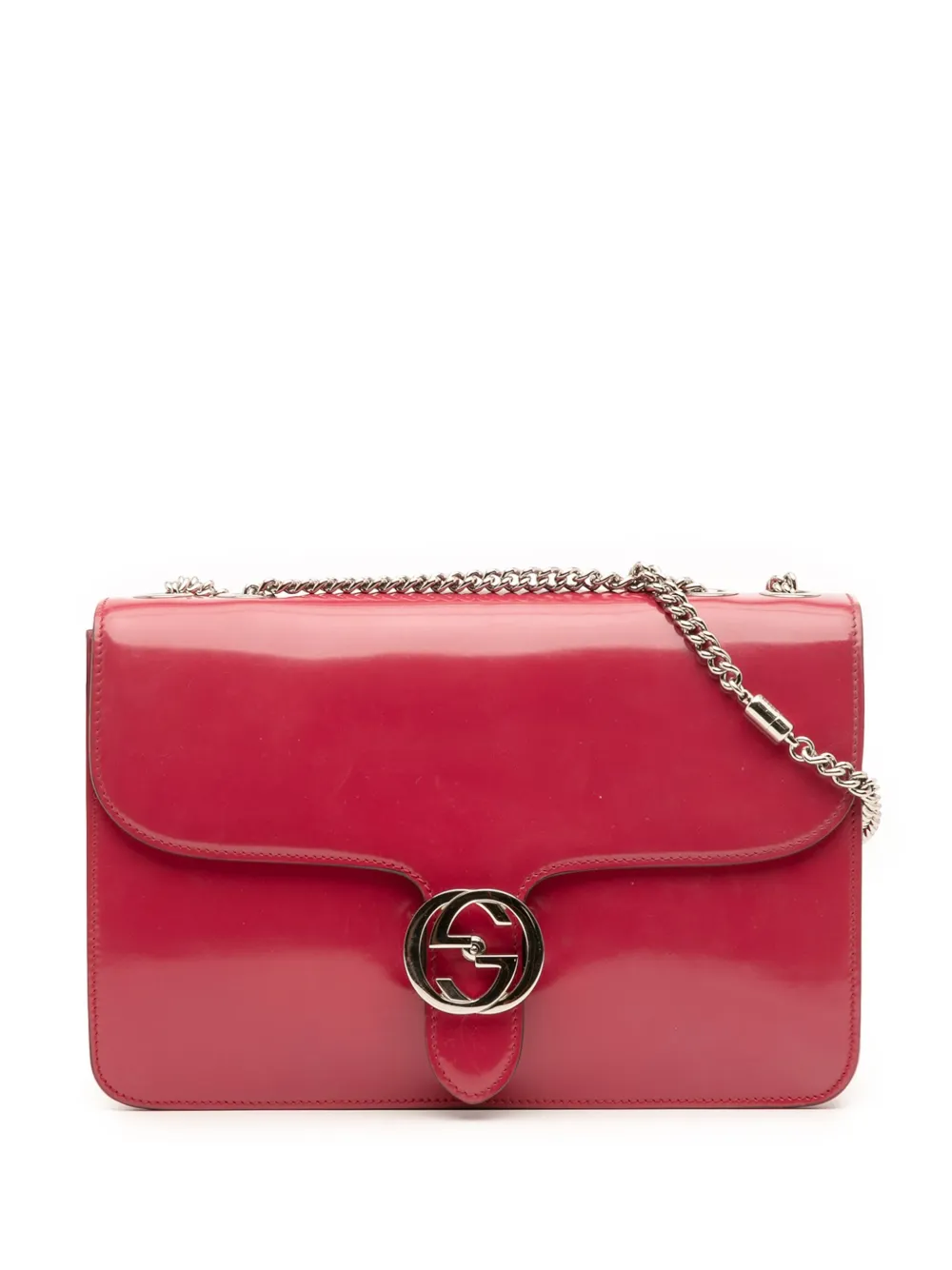 Gucci Pre-Owned 2016-2025 Medium Patent Dollar Interlocking G crossbody bag | Red | Image 1