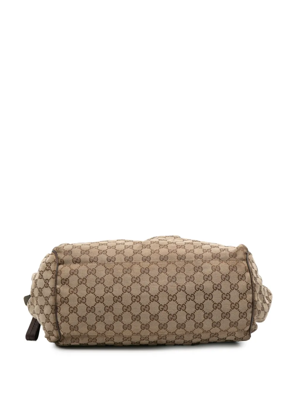 Pre-owned Gucci 2016-2025 Gg Canvas Sukey Satchel In Brown