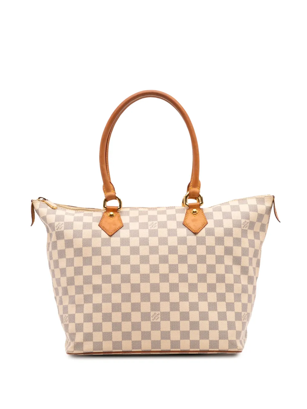 Pre-owned Louis Vuitton 2008 Damier Azur Saleya Mm Tote Bag In White
