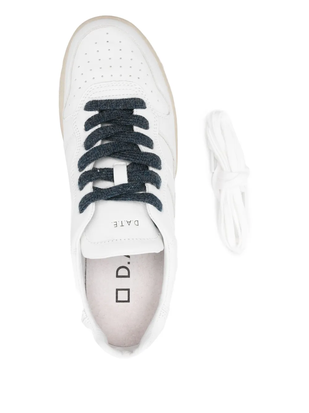 D.A.T.E. Leren sneakersmet logodetail Wit