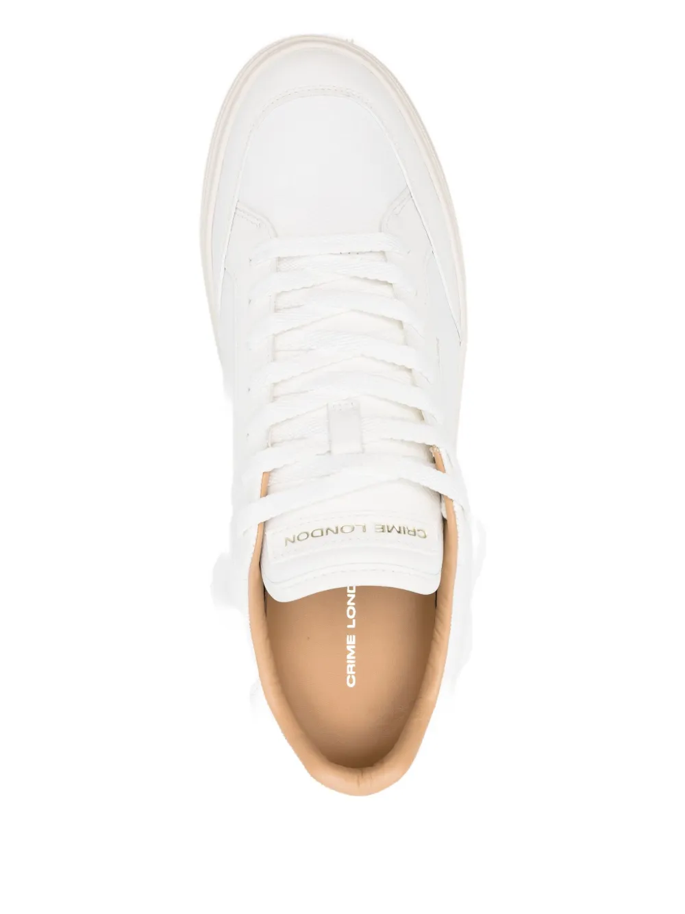 Crime London leather lace-up sneakers White