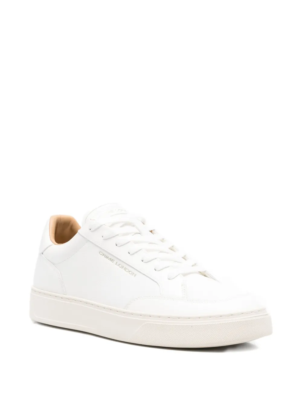 Crime London leather lace-up sneakers White