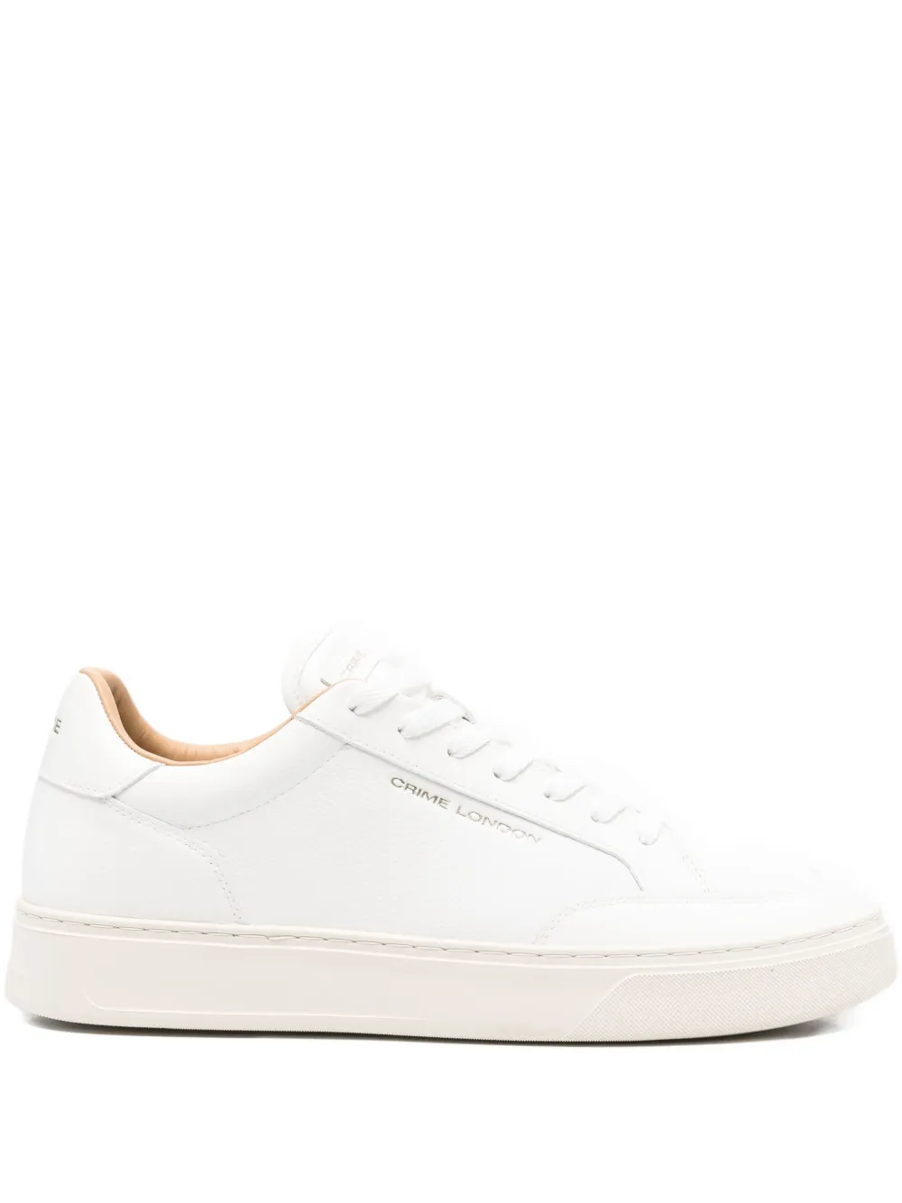 Crime London leather lace-up sneakers White