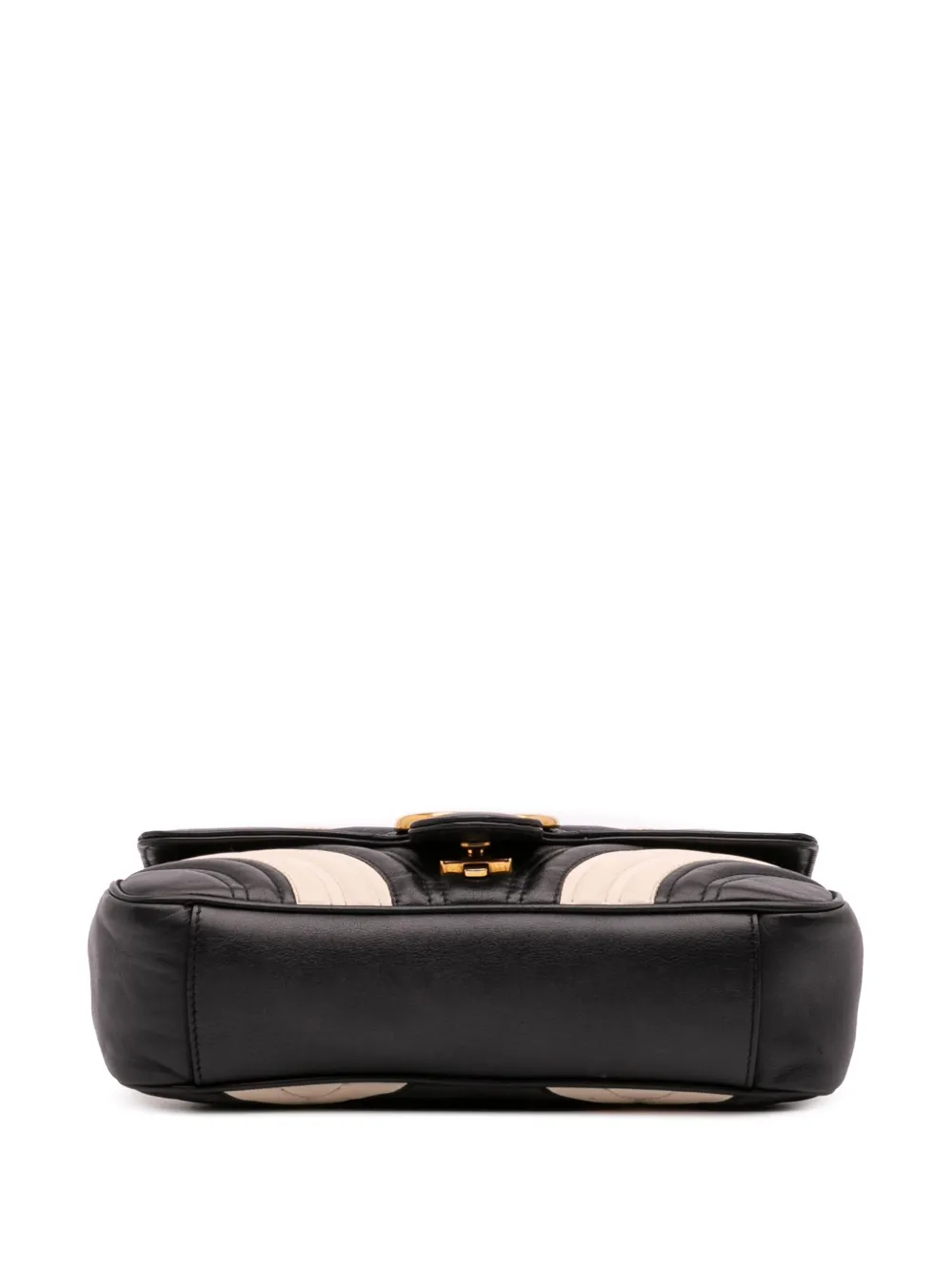 Pre-owned Gucci 2016-2025 Small Gg Marmont Matelasse Leather Flap Crossbody Bag In Black