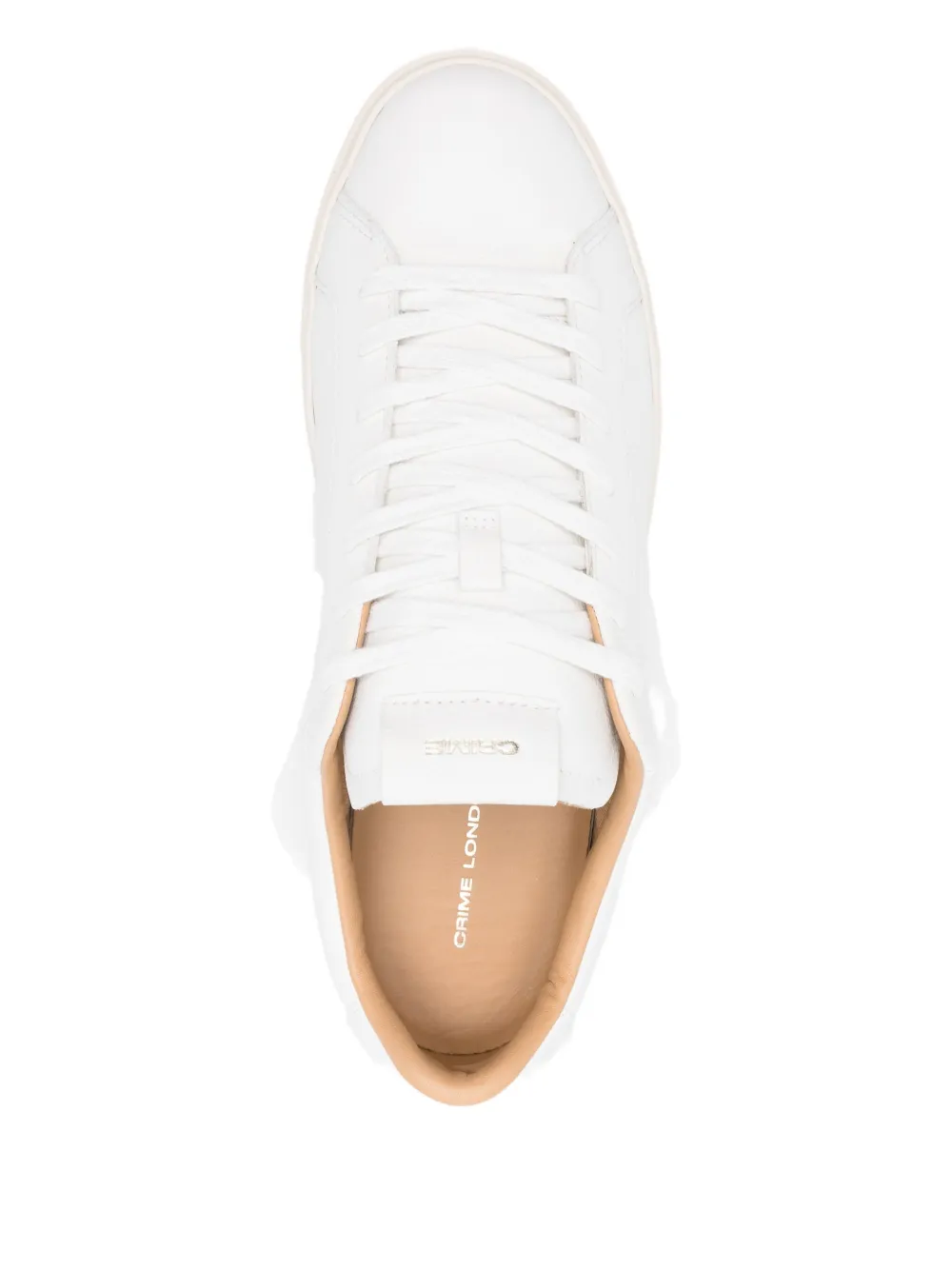 Crime London Leather Lace-up Sneakers In White