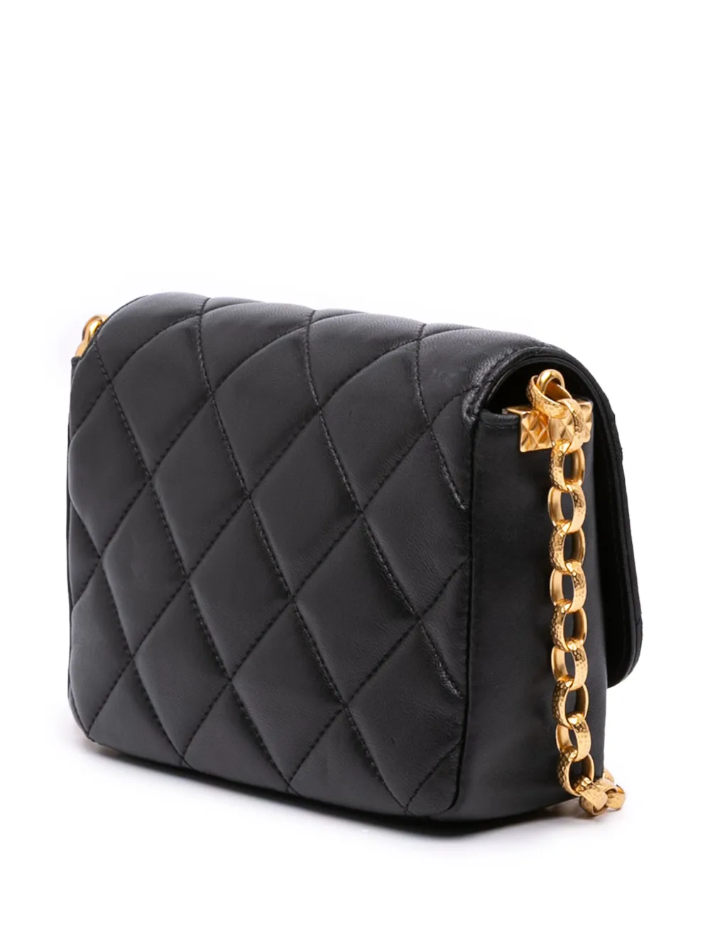 Pre-owned Chanel 2020 Small Quilted Lambskin Cc Coin Flap Crossbody Bag In Black
